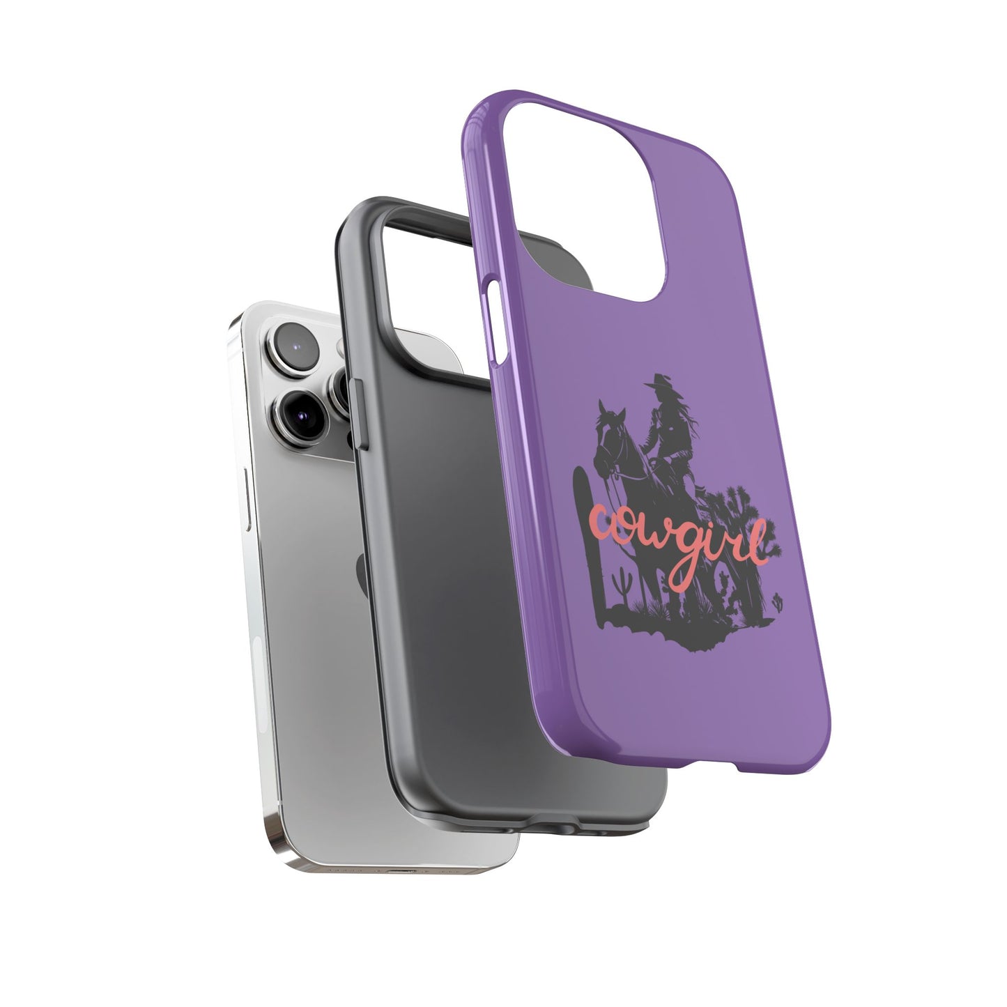 Cowgirl Phone Case — Purple Western Rider Protective Phone Cover
