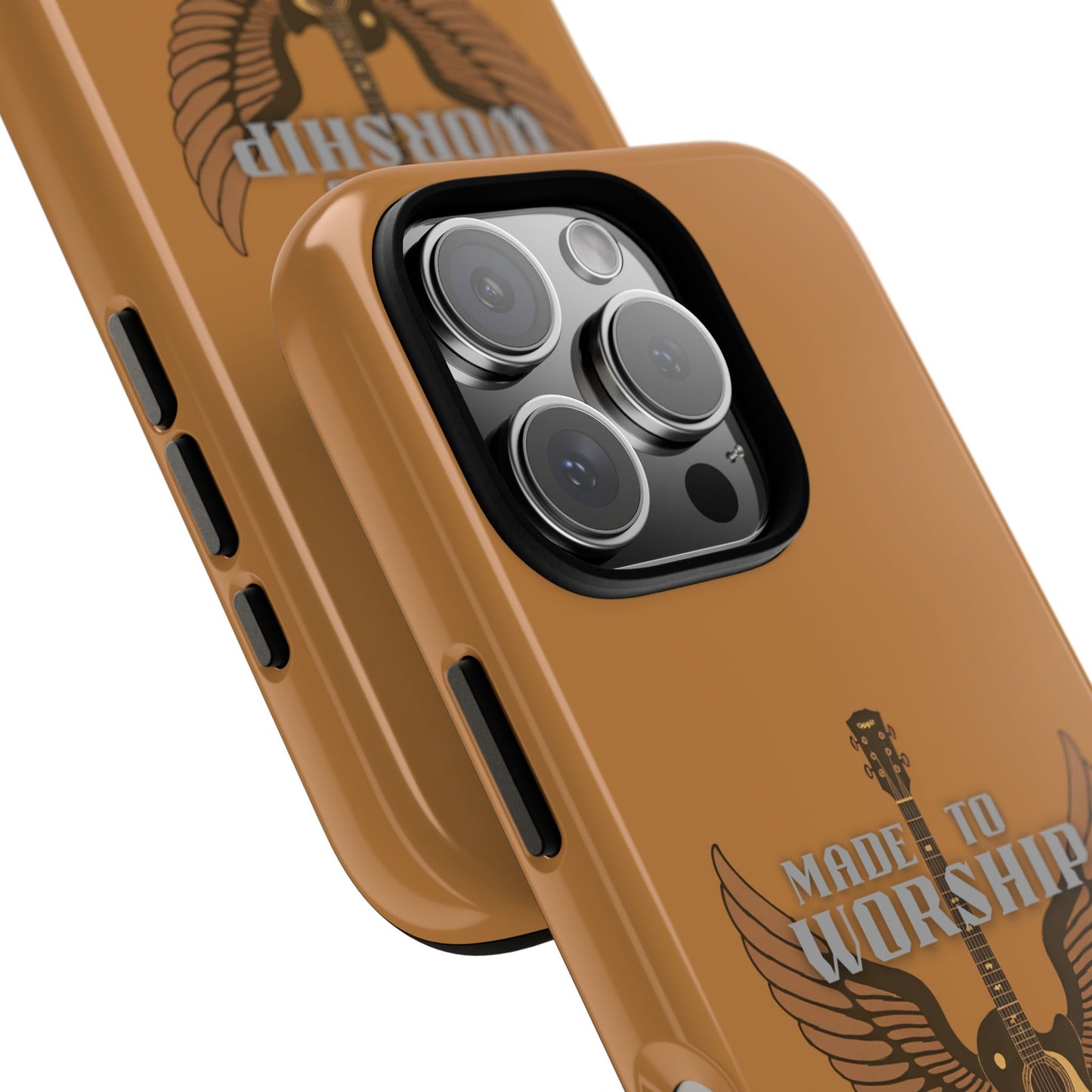 Tough Phone Case — "Made to Worship" Acoustic Guitar Wings Design