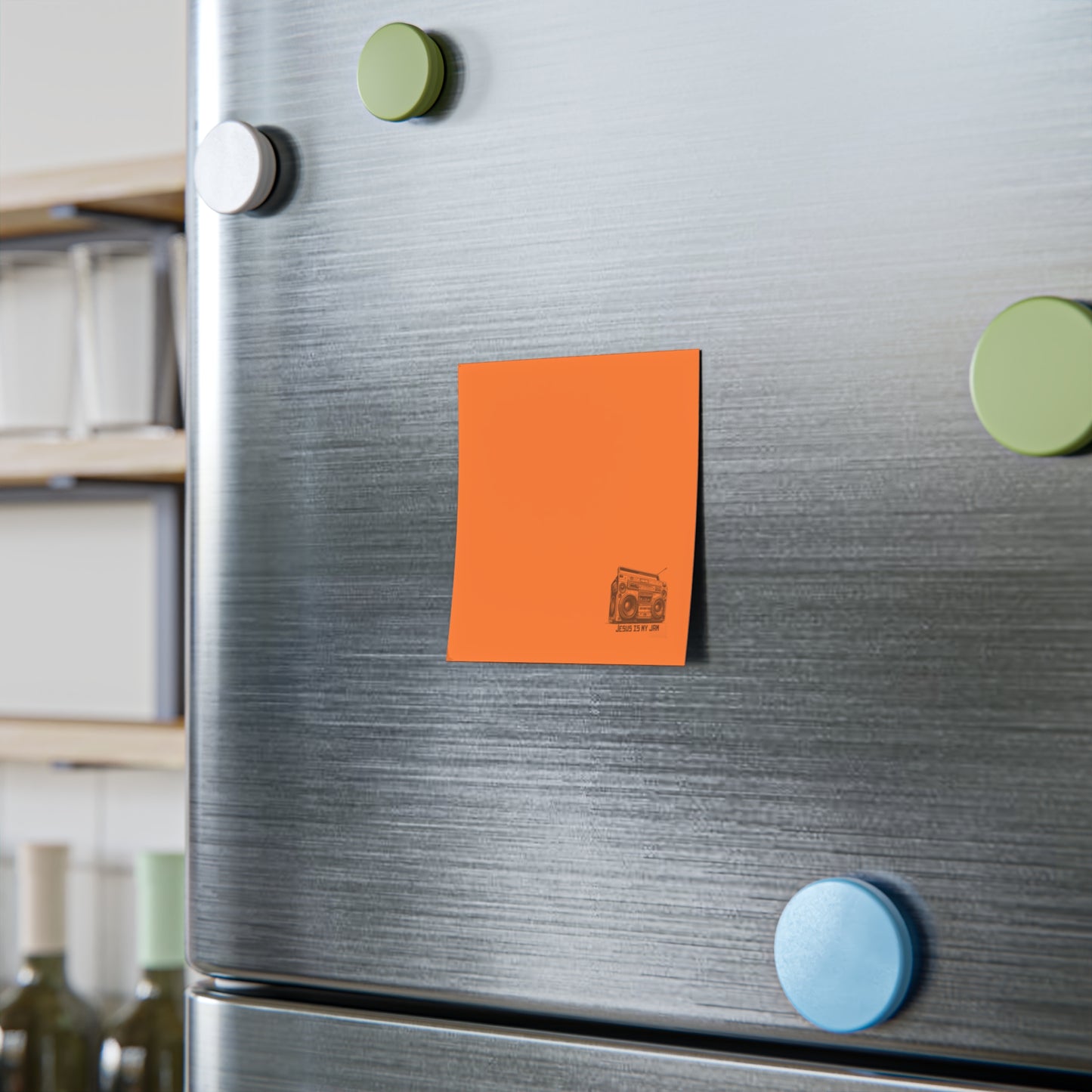 Post-it Notes — Orange Boombox Design “Jesus Is My Jam”