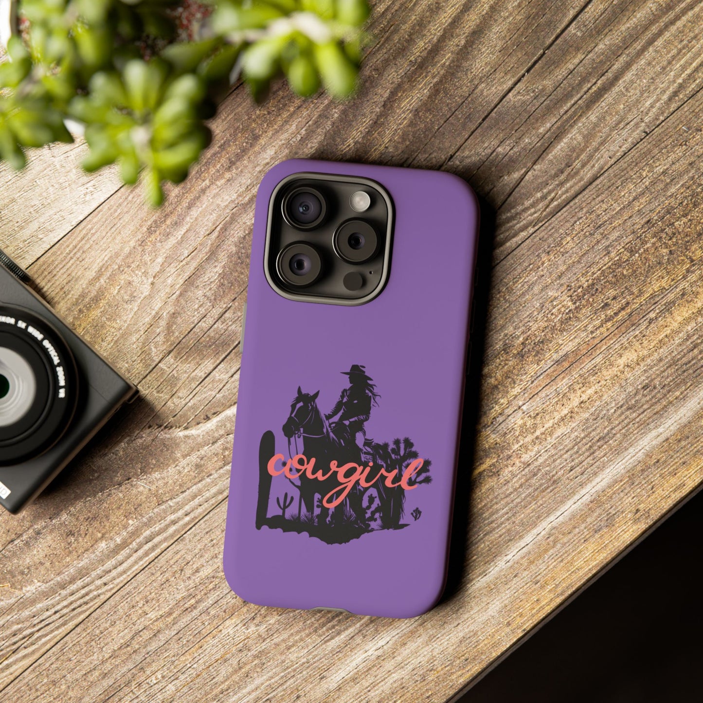 Cowgirl Phone Case — Purple Western Rider Protective Phone Cover
