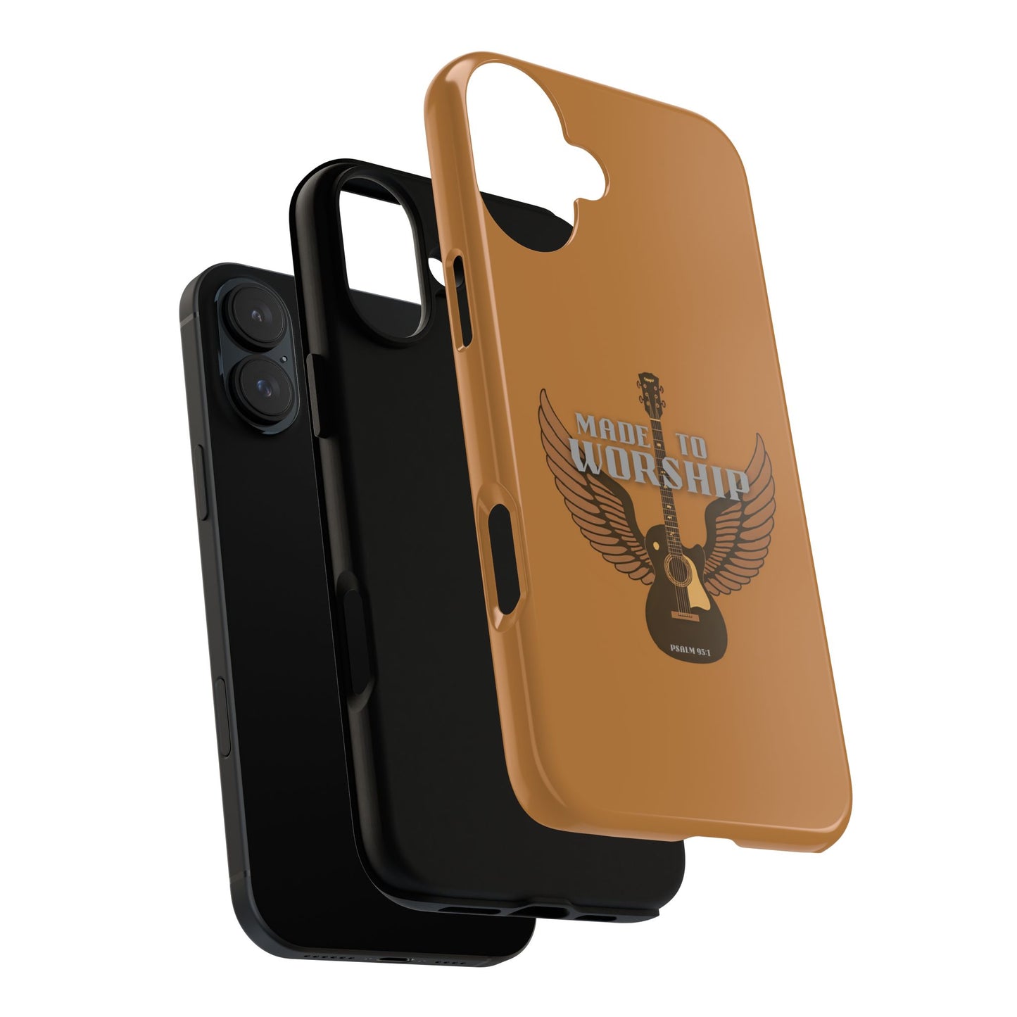 Tough Phone Case — "Made to Worship" Acoustic Guitar Wings Design