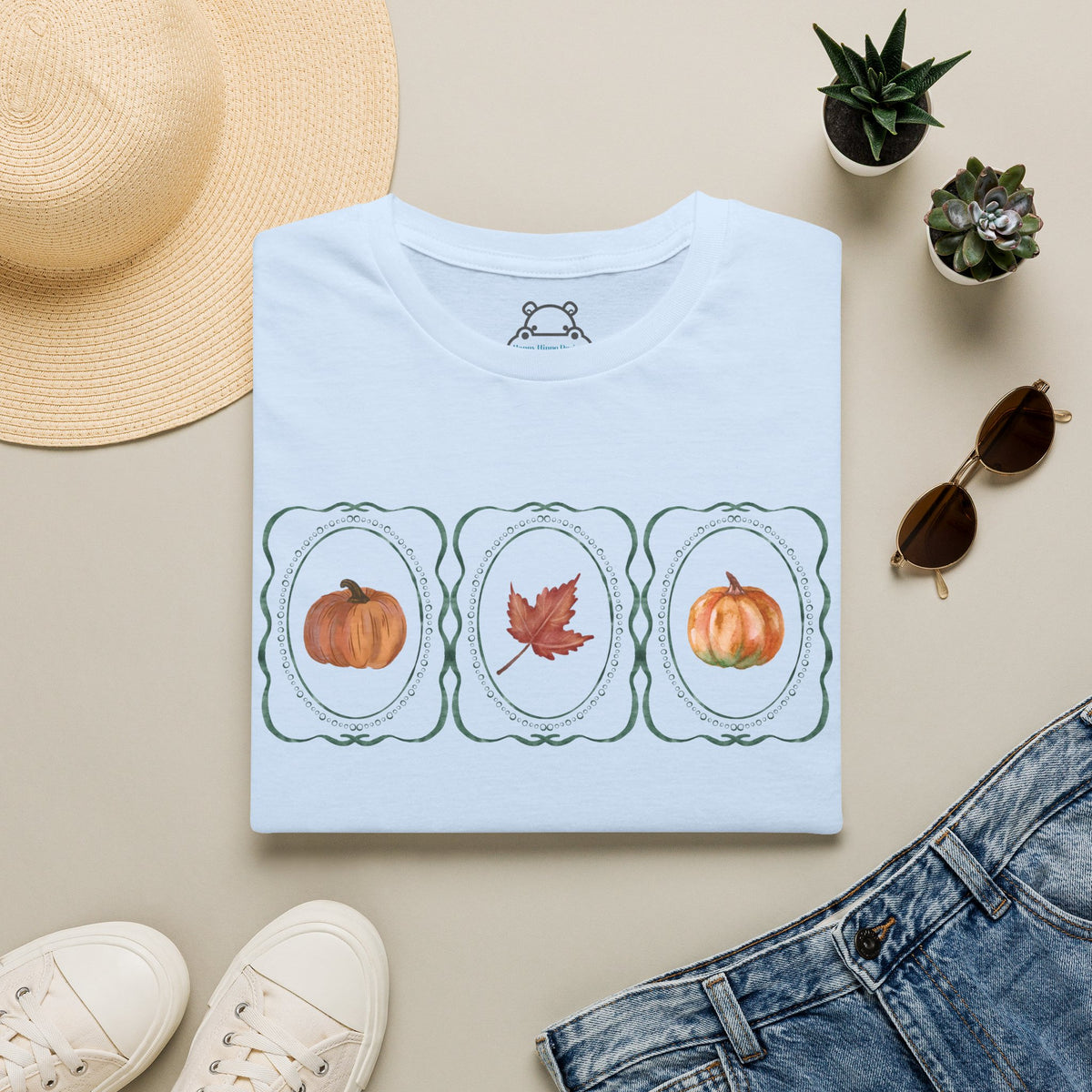 Autumn Trio Pumpkin & Leaf T-Shirt