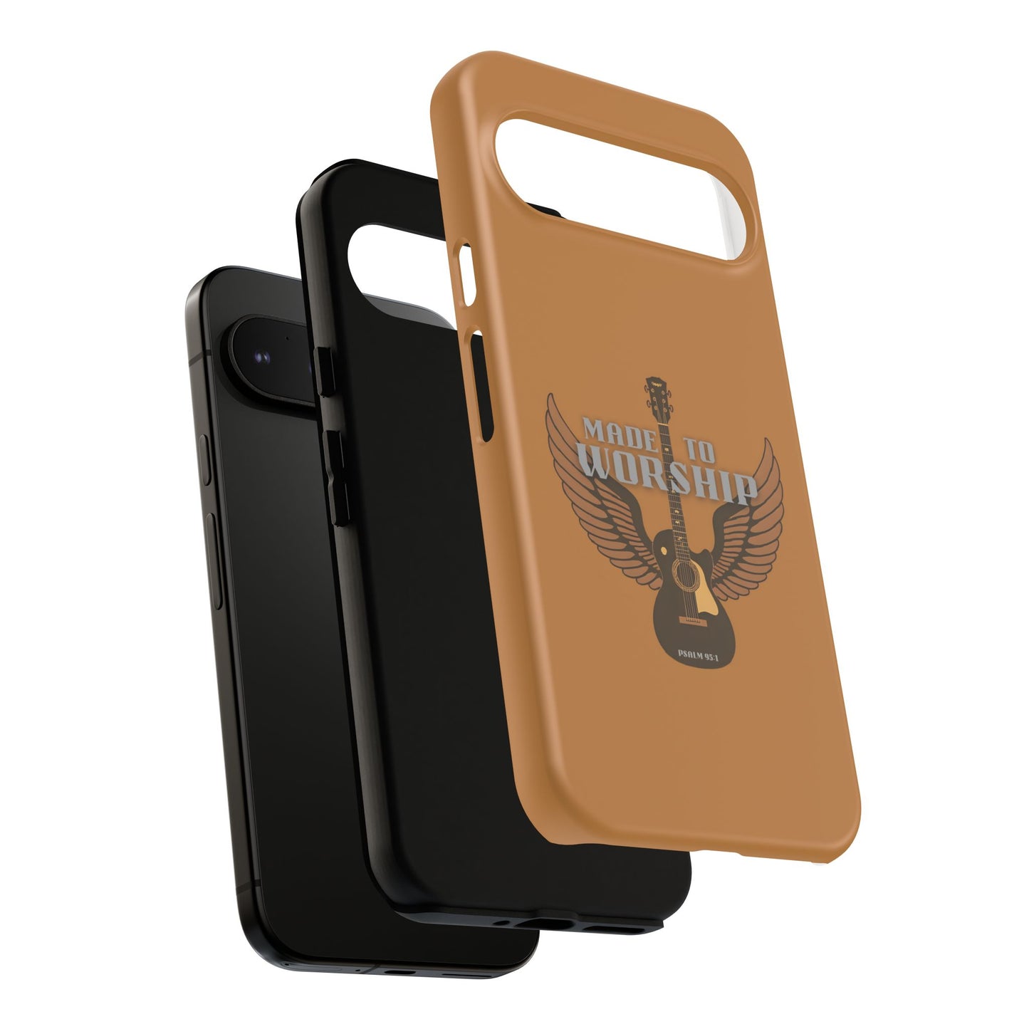Tough Phone Case — "Made to Worship" Acoustic Guitar Wings Design