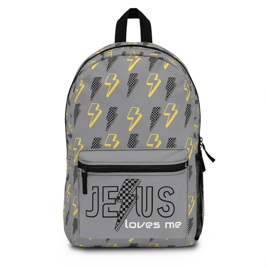 Lightning Bolt Backpack, Youth Backpack, Christian Backpack, Jesus Loves Me Bag, School Bag, Trendy Daypack
