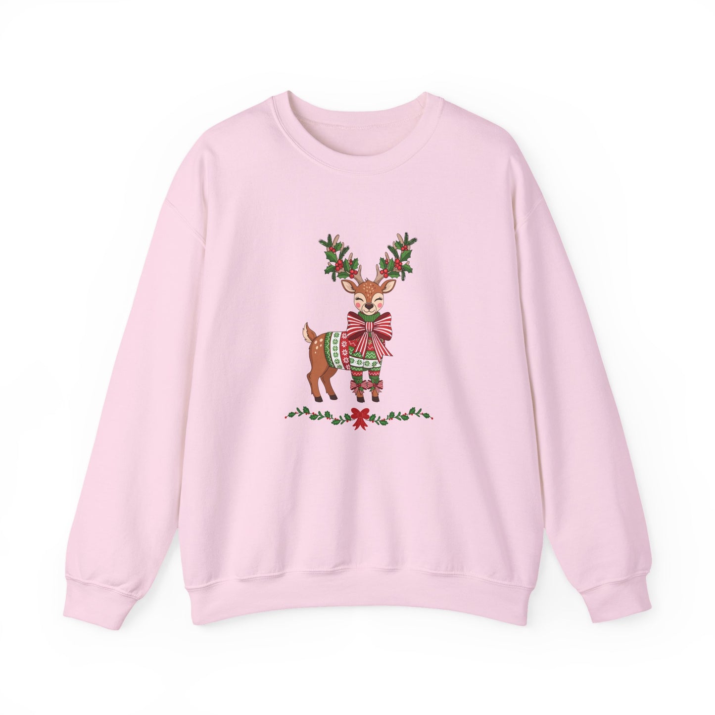 Christmas Reindeer Crewneck Sweatshirt - Festive Holiday Reindeer Design