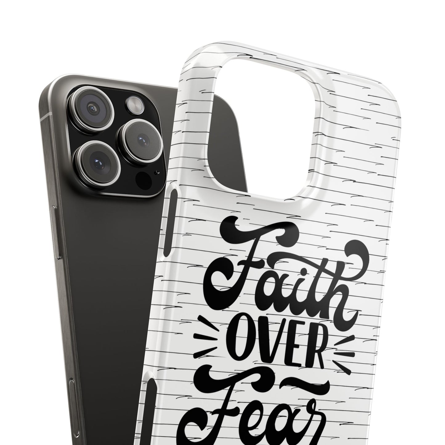 Inspirational Faith Over Fear Phone Case | Slim Case for iPhone & Samsung | Motivational Gift | Modern Design
