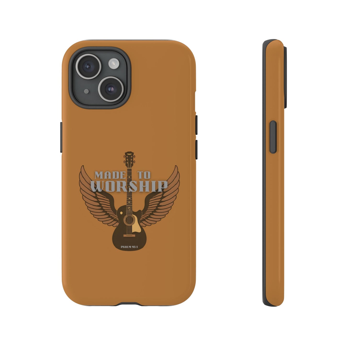 Tough Phone Case — "Made to Worship" Acoustic Guitar Wings Design