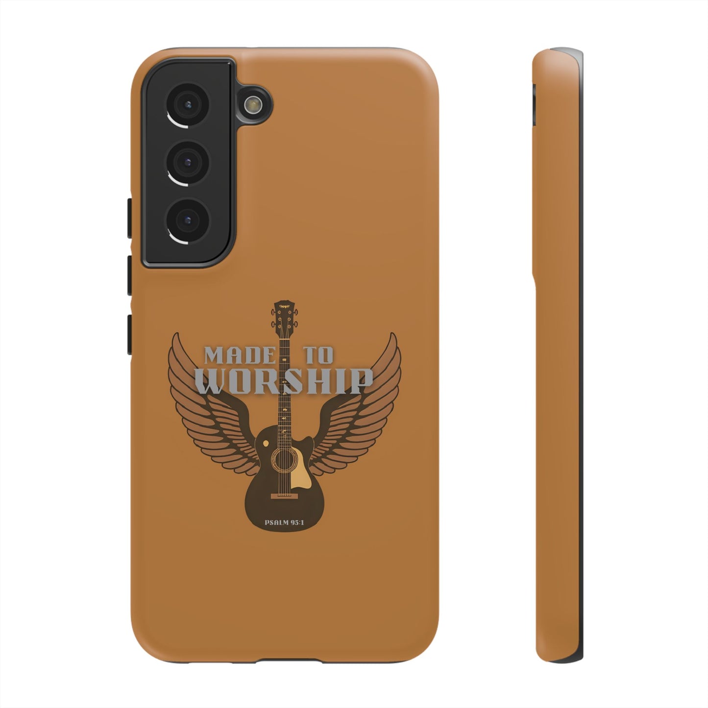Tough Phone Case — "Made to Worship" Acoustic Guitar Wings Design
