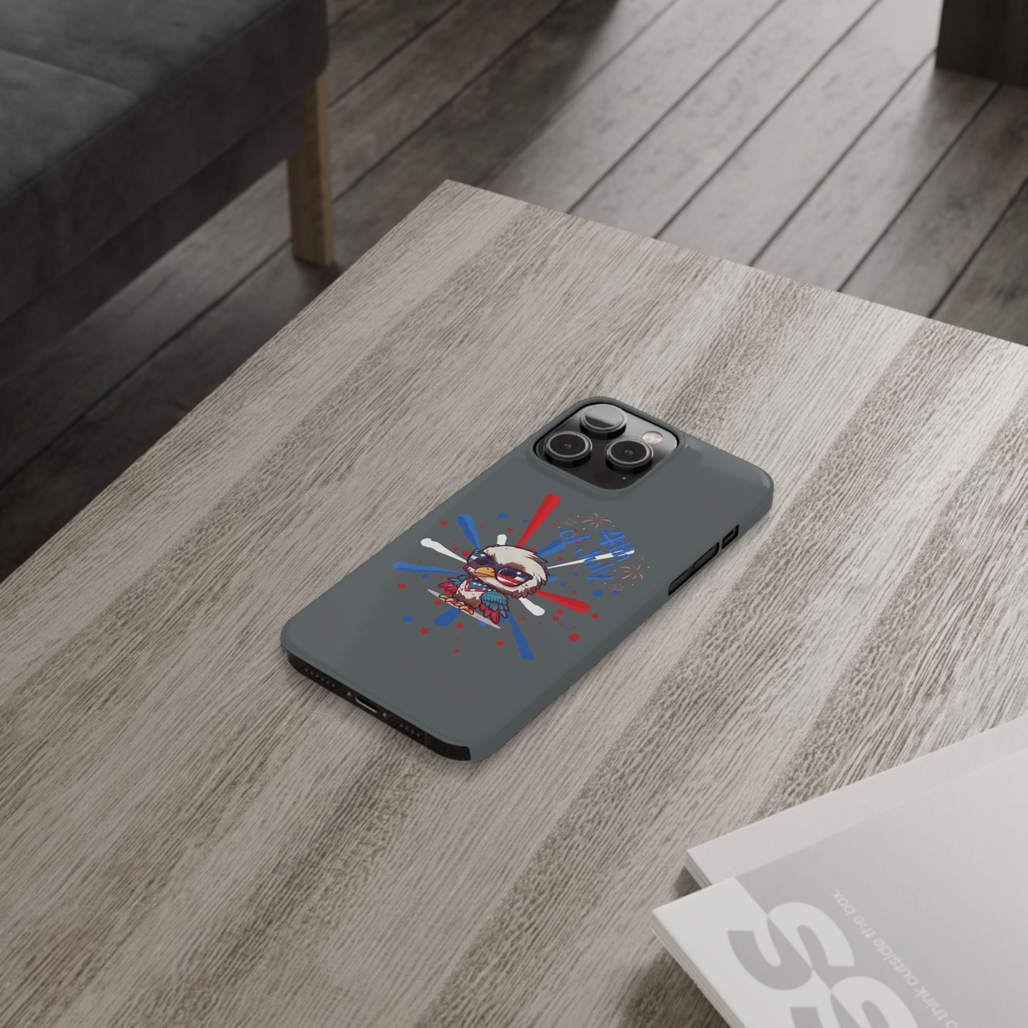 Patriotic Slim Phone Cases with Vector Owl Design | Fourth of July Phone Cover, USA Pride Phone Case, Holiday Gift, Trendy Phone Accessory