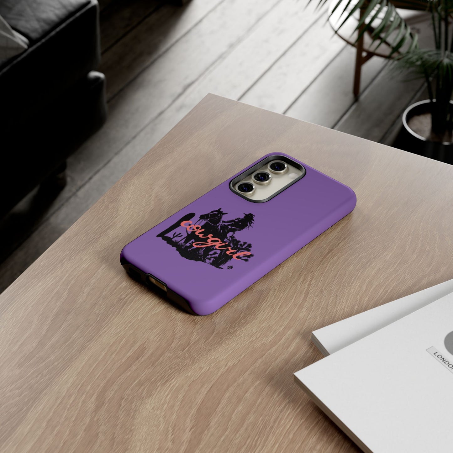 Cowgirl Phone Case — Purple Western Rider Protective Phone Cover