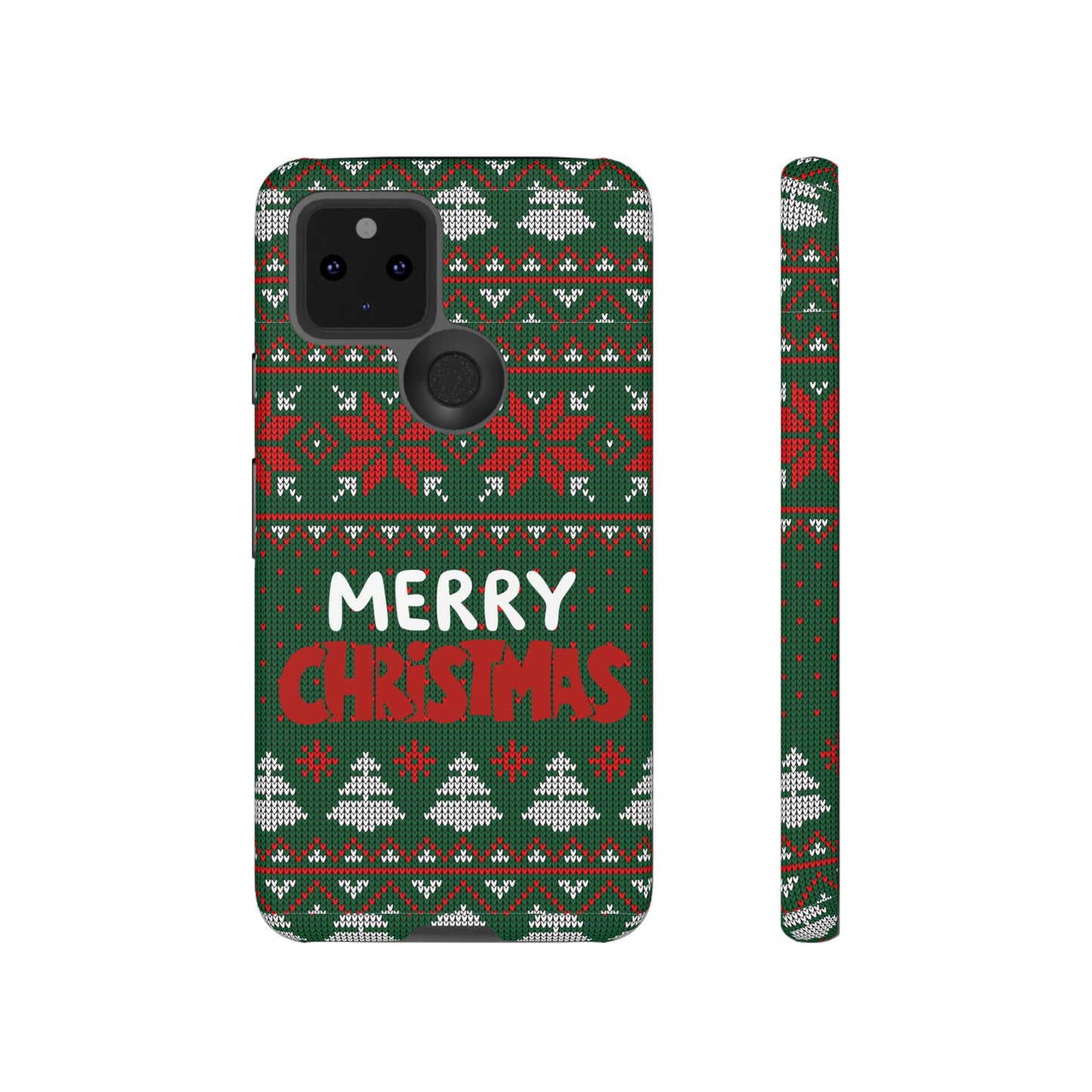 Merry Christmas Phone Case - Festive Green Ugly Sweater Design