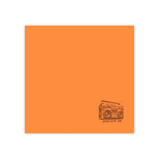 Post-it Notes — Orange Boombox Design “Jesus Is My Jam”