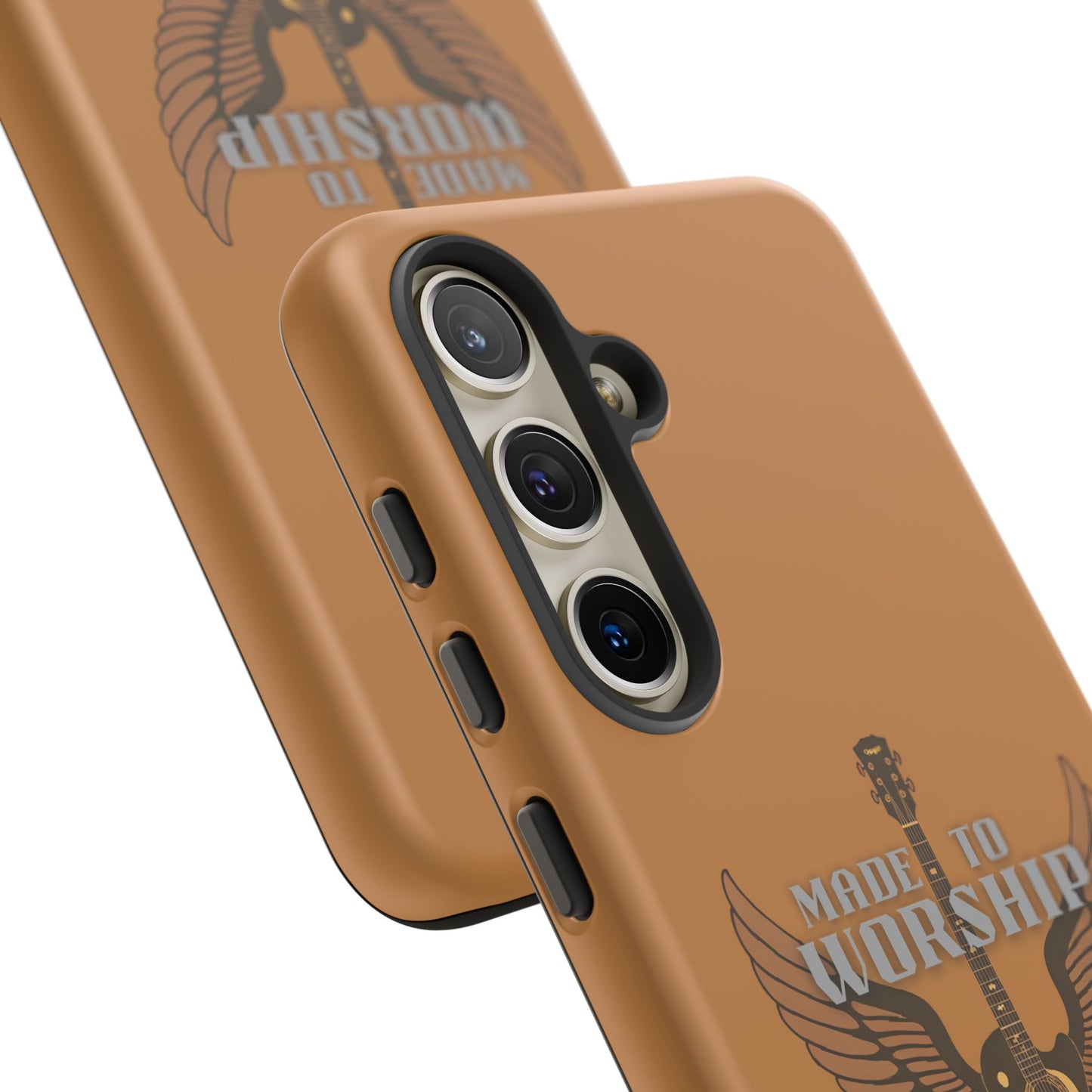Tough Phone Case — "Made to Worship" Acoustic Guitar Wings Design