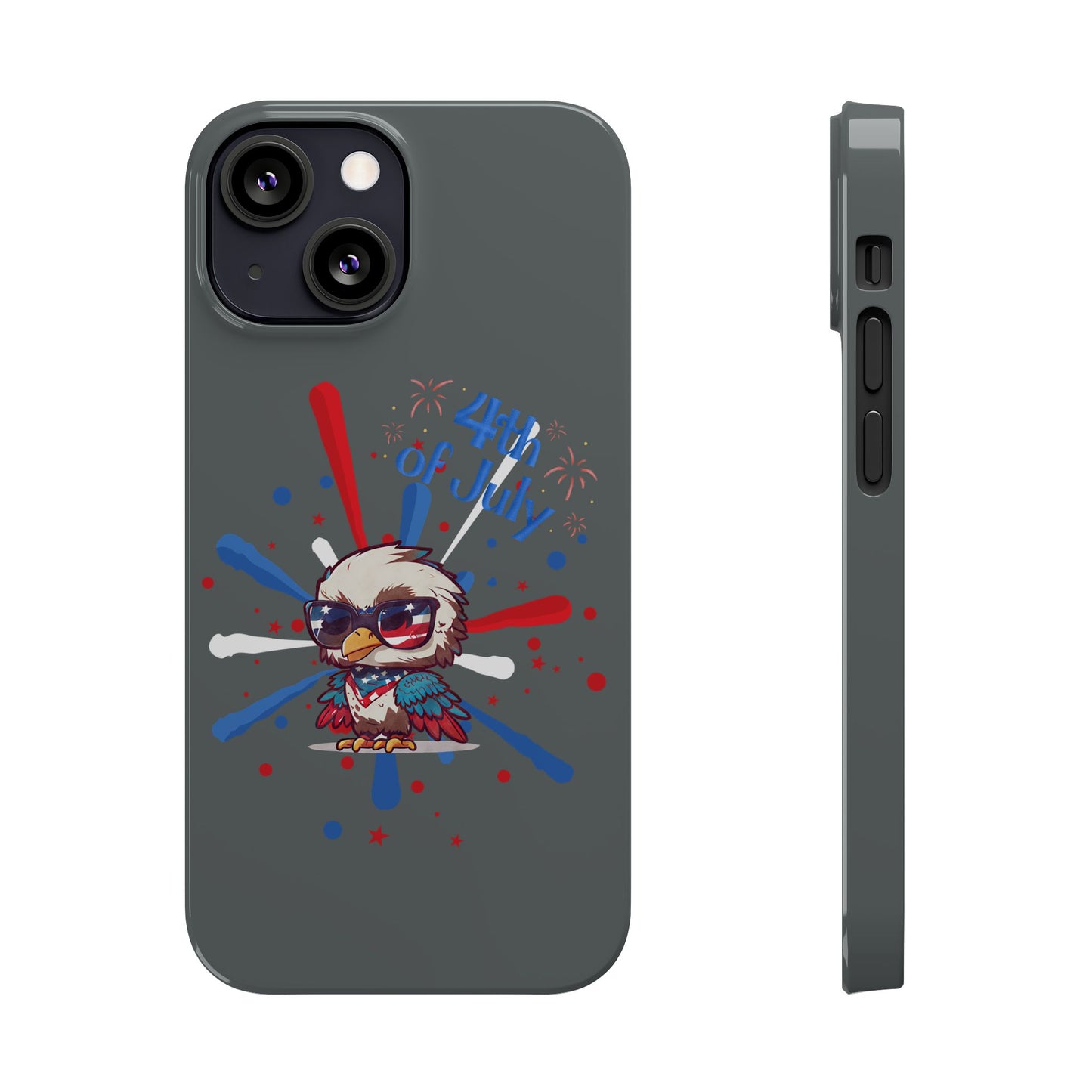 Patriotic Slim Phone Cases with Vector Owl Design | Fourth of July Phone Cover, USA Pride Phone Case, Holiday Gift, Trendy Phone Accessory