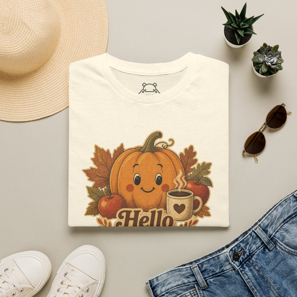 Hello Pumpkin T-Shirt — Cute Vintage Pumpkin Fall Tee