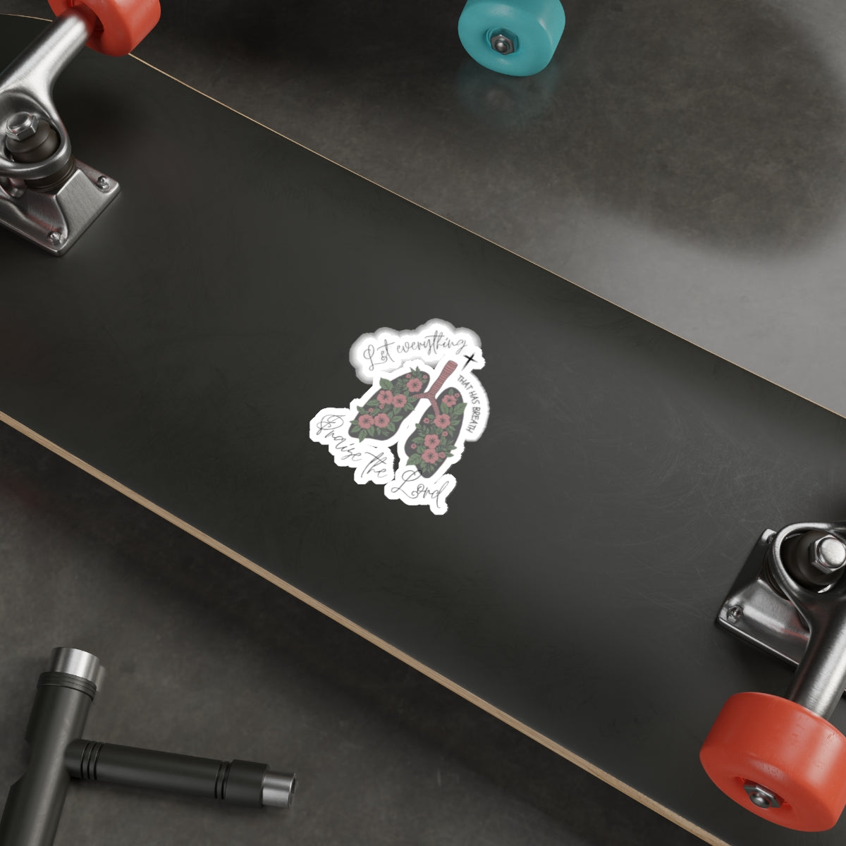 Praise the Lord Floral Lungs Die-Cut Sticker