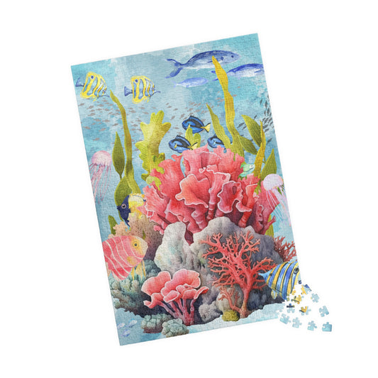 Vibrant Coral Reef Puzzle - Ocean Decor, Family Activity, Gift for Ocean Lovers, Underwater Art