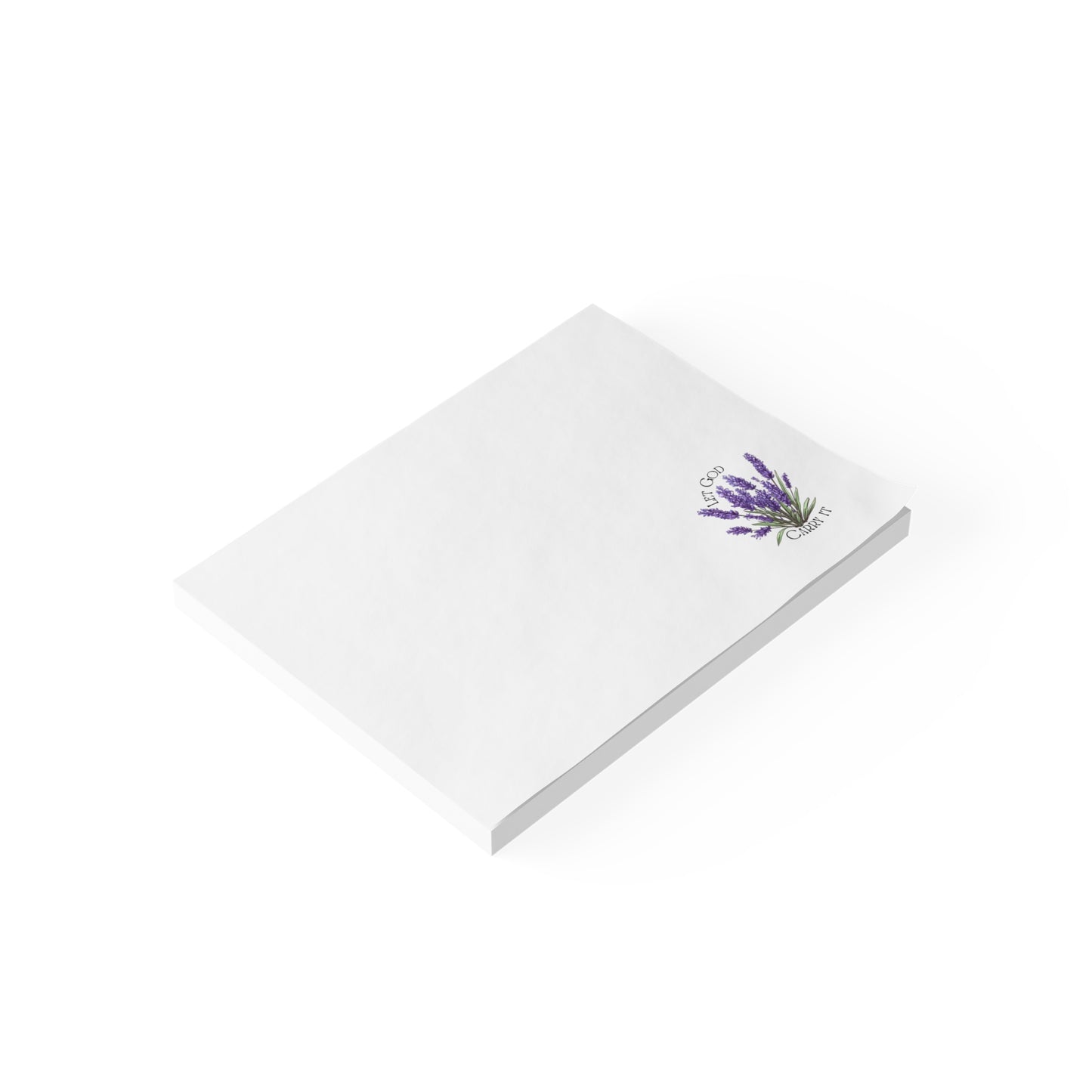 Lavender Floral Post-it Notes — "Let God Carry It" Decorative Sticky Pads