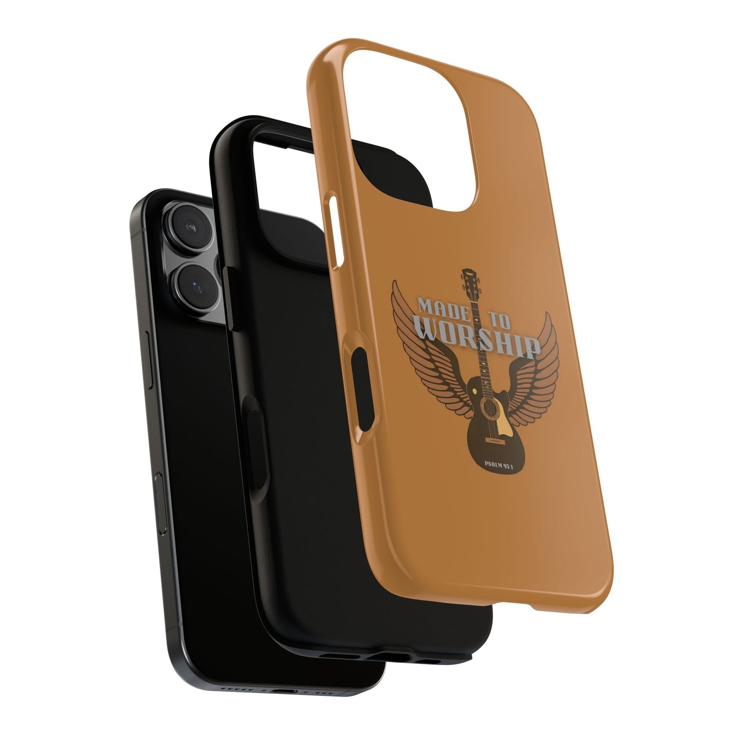 Tough Phone Case — "Made to Worship" Acoustic Guitar Wings Design