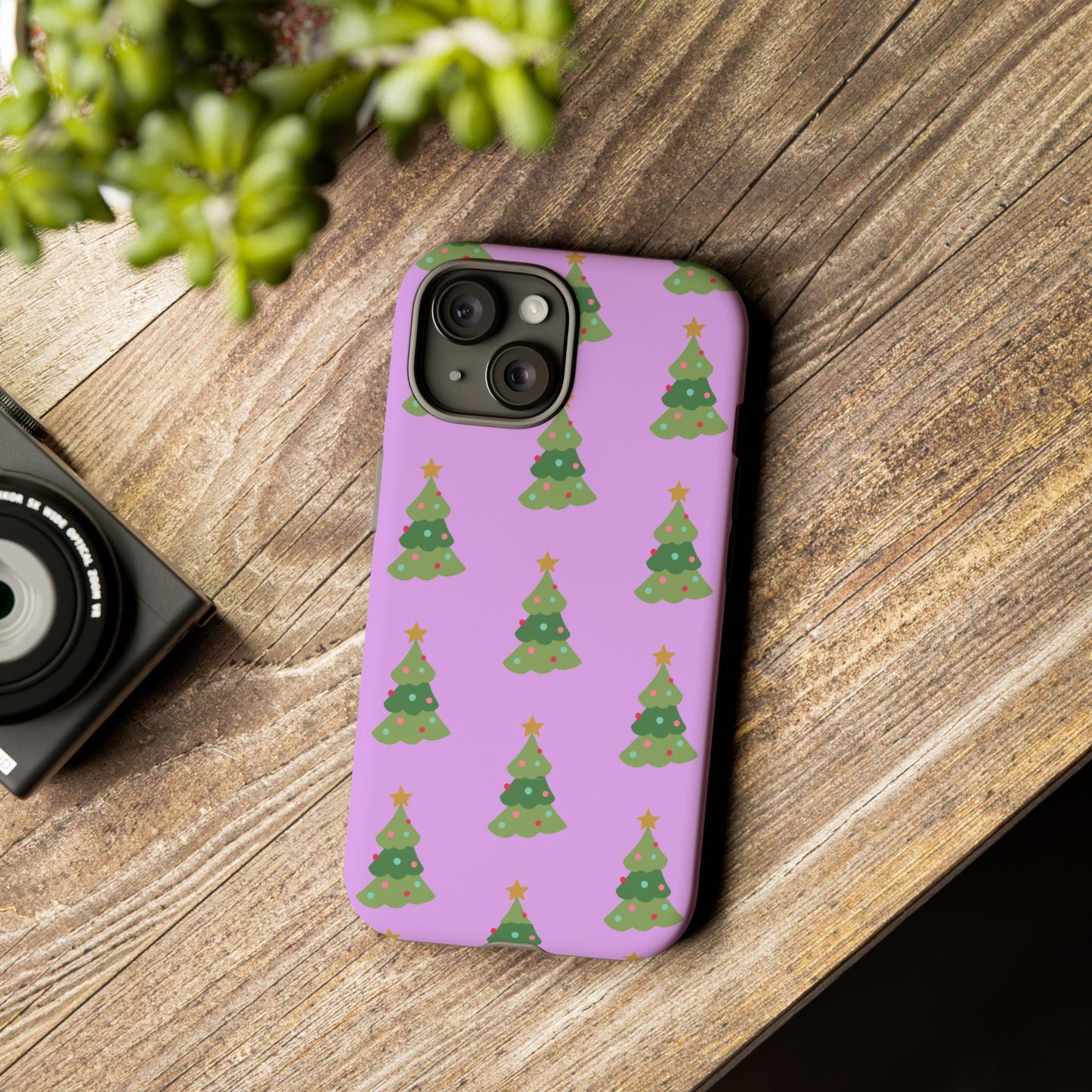 Christmas Tree Phone Case — Cute Purple Holiday iPhone Cover