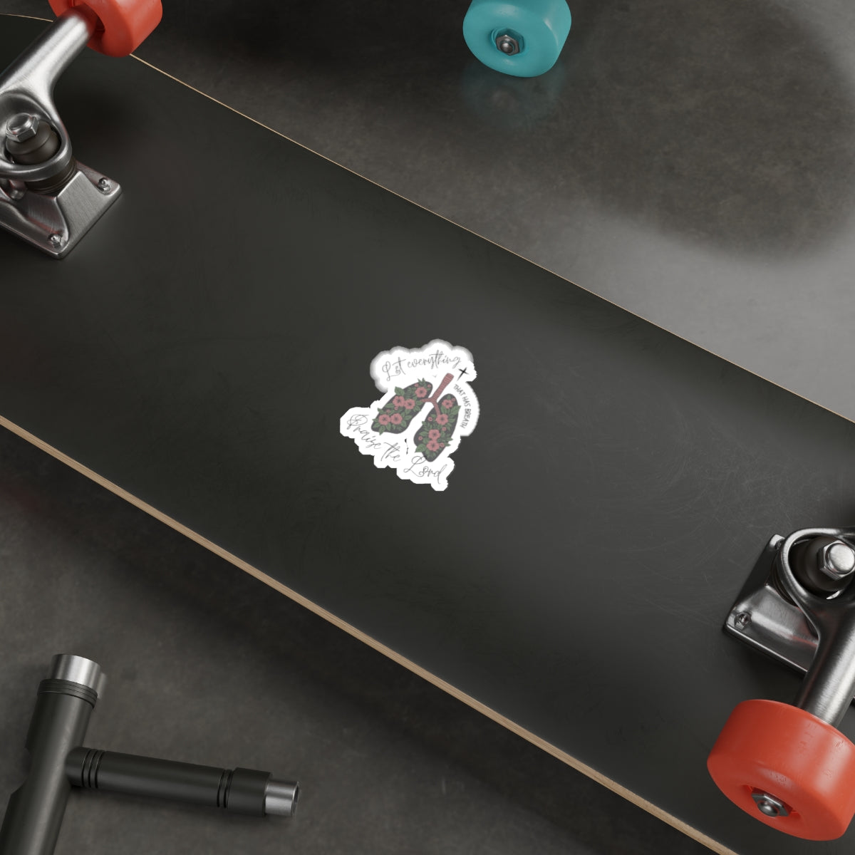 Praise the Lord Floral Lungs Die-Cut Sticker