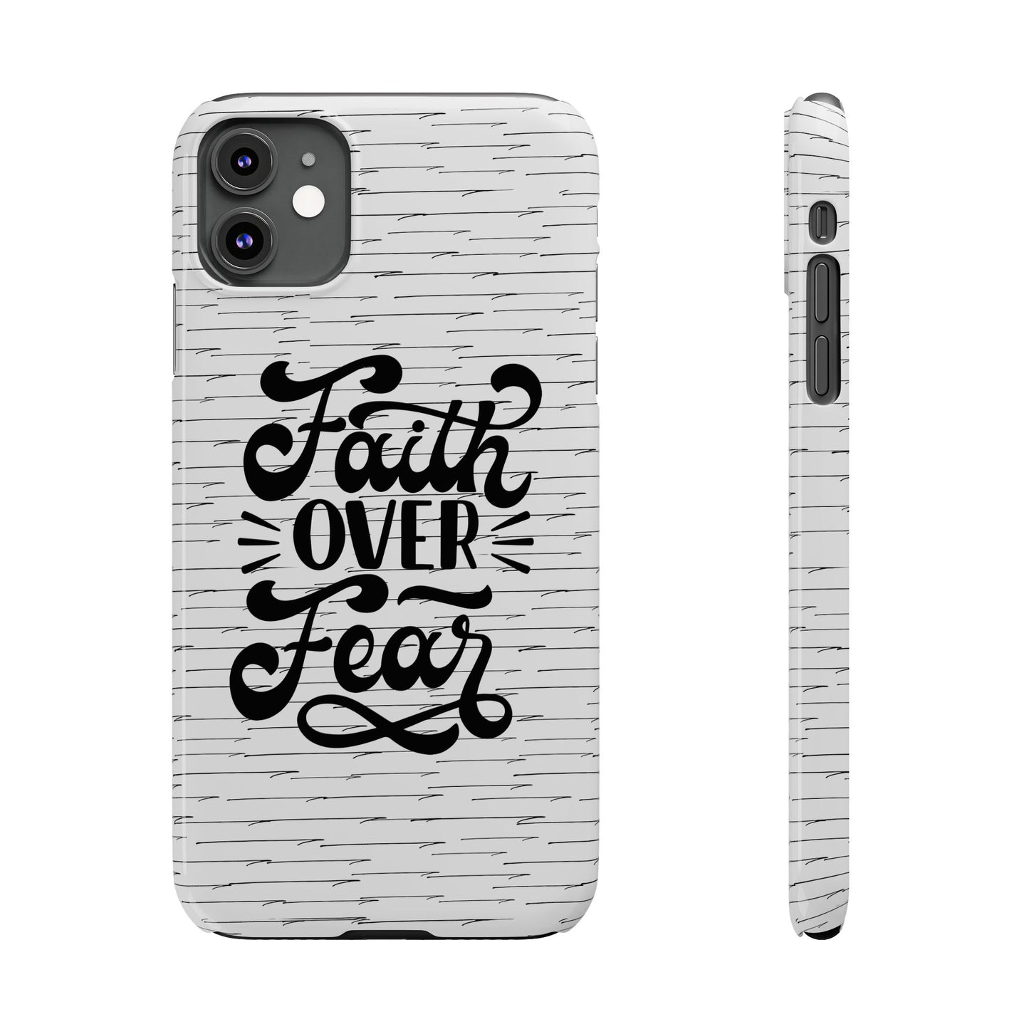 Inspirational Faith Over Fear Phone Case | Slim Case for iPhone & Samsung | Motivational Gift | Modern Design