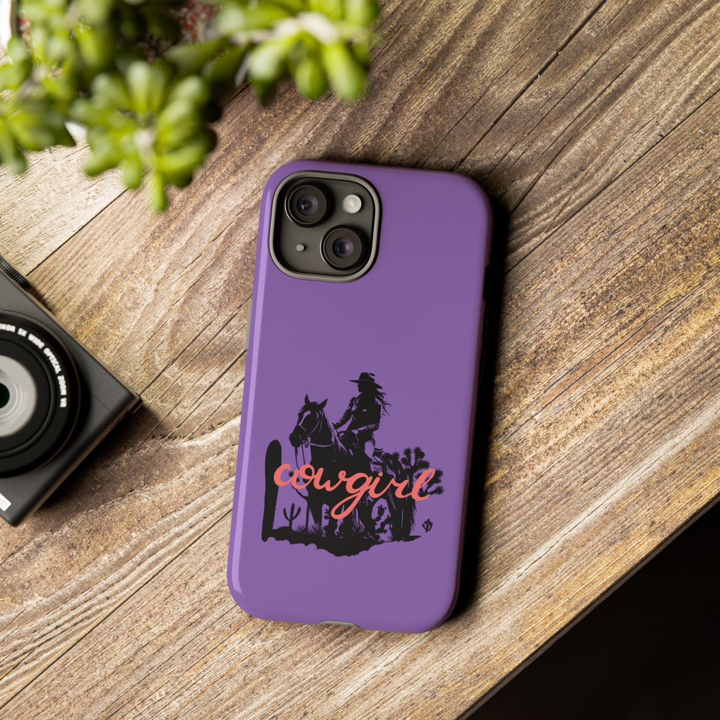 Cowgirl Phone Case — Purple Western Rider Protective Phone Cover