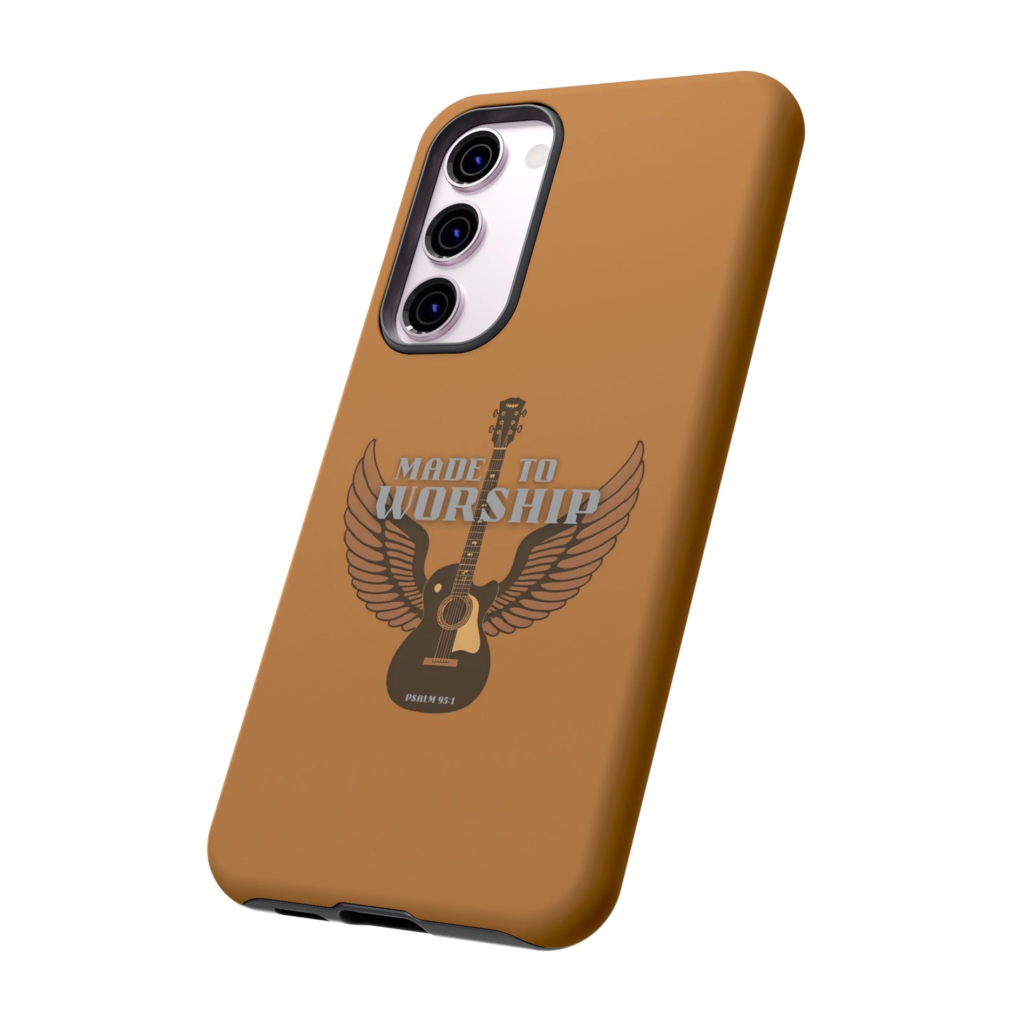 Tough Phone Case — "Made to Worship" Acoustic Guitar Wings Design
