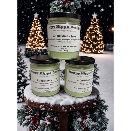 A Christmas Tree 9oz Premium Coconut Soy wax Holiday Candle