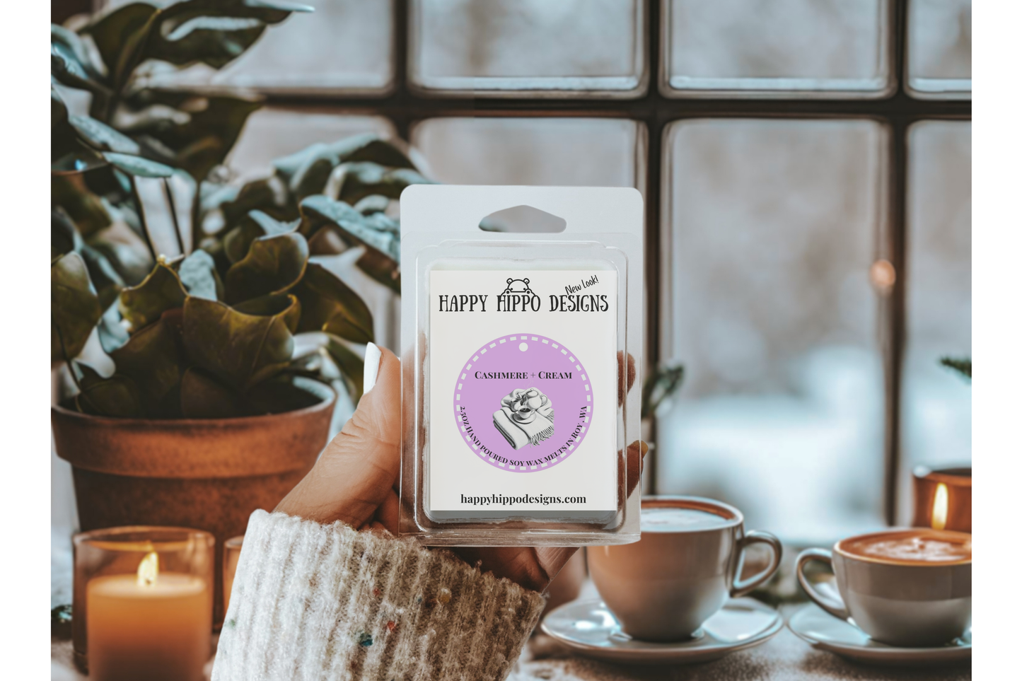Cashmere and Cream 2.5 oz wax melt clamshell- Spring Collection