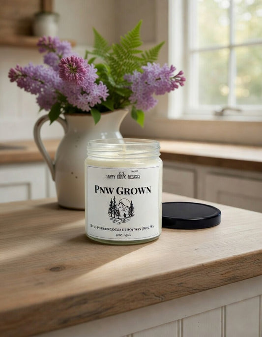 PNW Grown Luxury Coconut Soy Wax Candle 9oz
