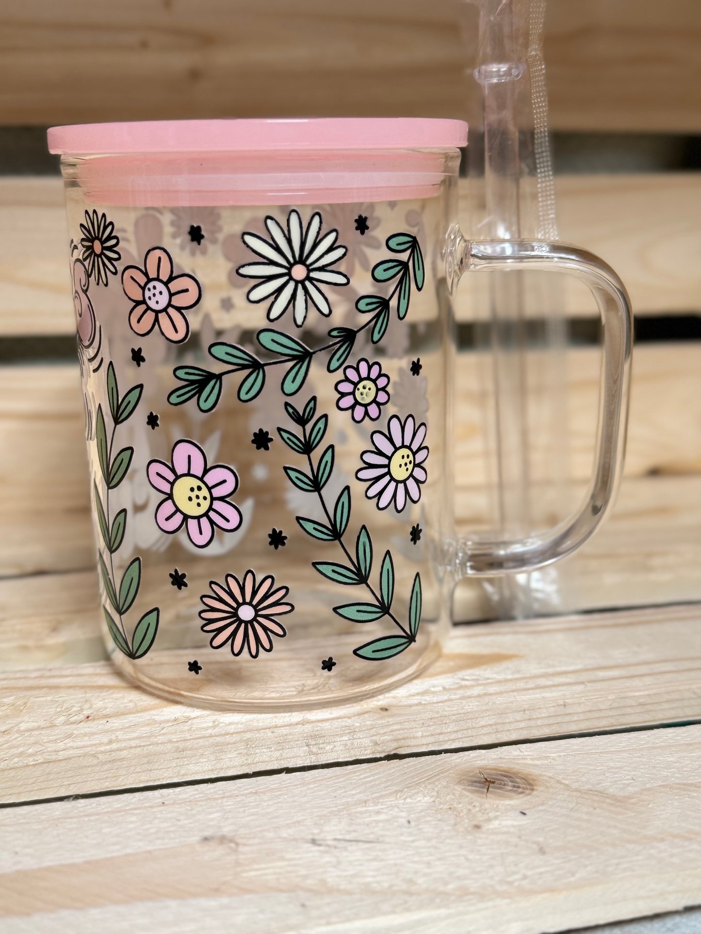 16oz Glass mug "Jesus fills my cup"