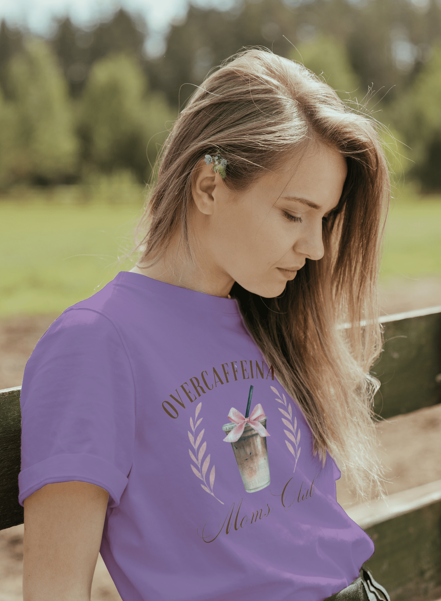 Over caffeinated Moms Club tshirt