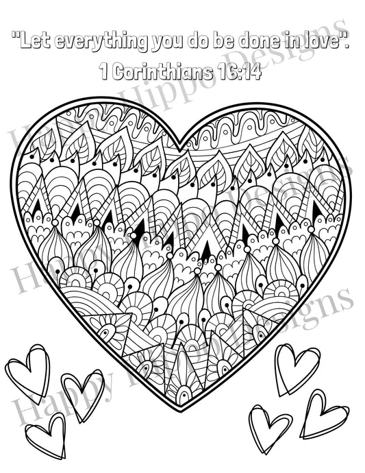 Be done in Love Coloring page- Digital Download