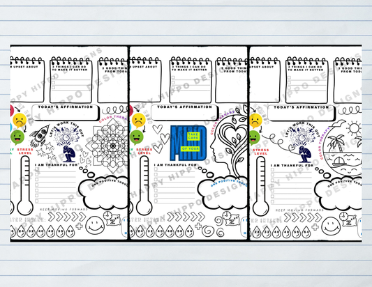 Mental Health Coloring and journal pages bundle- digital download