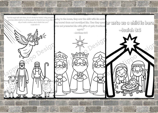 Christmas Coloring pages bundle-Faith based