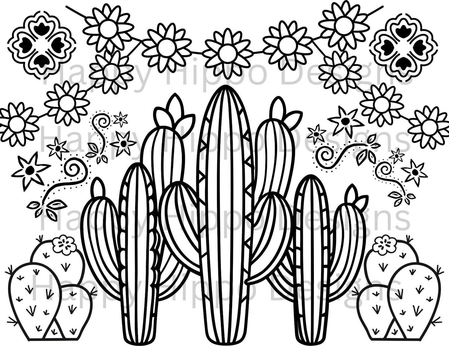 Southwestern Coloring page- digital download