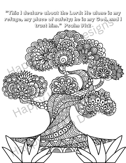 The Lord is My Safe Place coloring page- digital download
