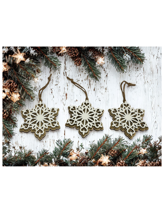 Set of 3 Lace snowflake ornament